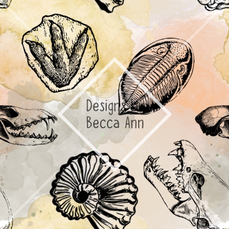 Neutral Fossil Seamless File|Fossils|Coordinate|Set (2 files)
