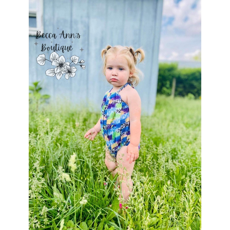 Tie Bubble Romper|3-6m|6-9m|9-12m|12-18m|18-24m|2T|3T|4T|Lounge (fabric cuffs)|Fitted (elastic cuffs)|High back|Standard back
