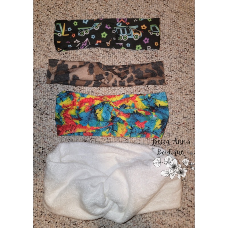 Adult headbands RTS|Construction on black|Leopard brown|Superman Icecream|White Sherpa|Naughty/Nice