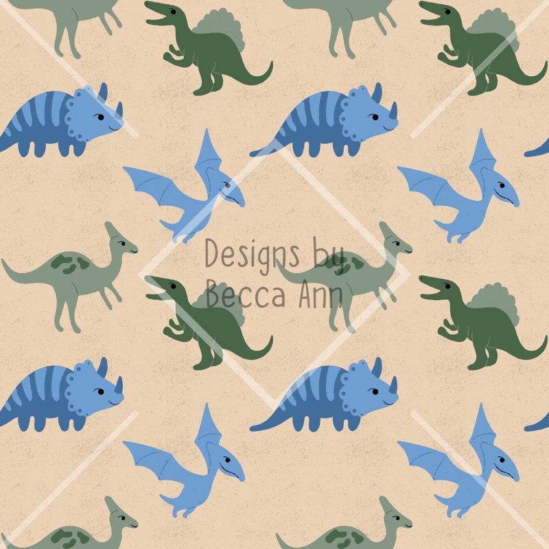 Blue Dino Seamless File|Main|Main with prints|Main with food|Dino Stripe Coordinate|Dino Print Coordinate