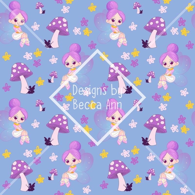 Girly Fairy Mushroom Seamless File