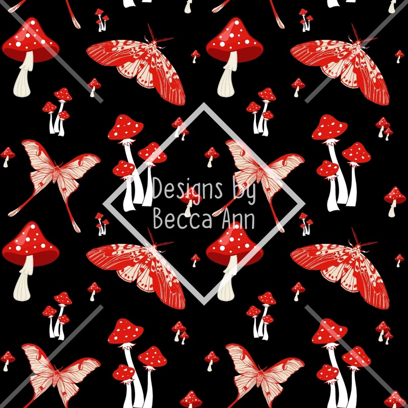 Moth Mushroom Seamless File