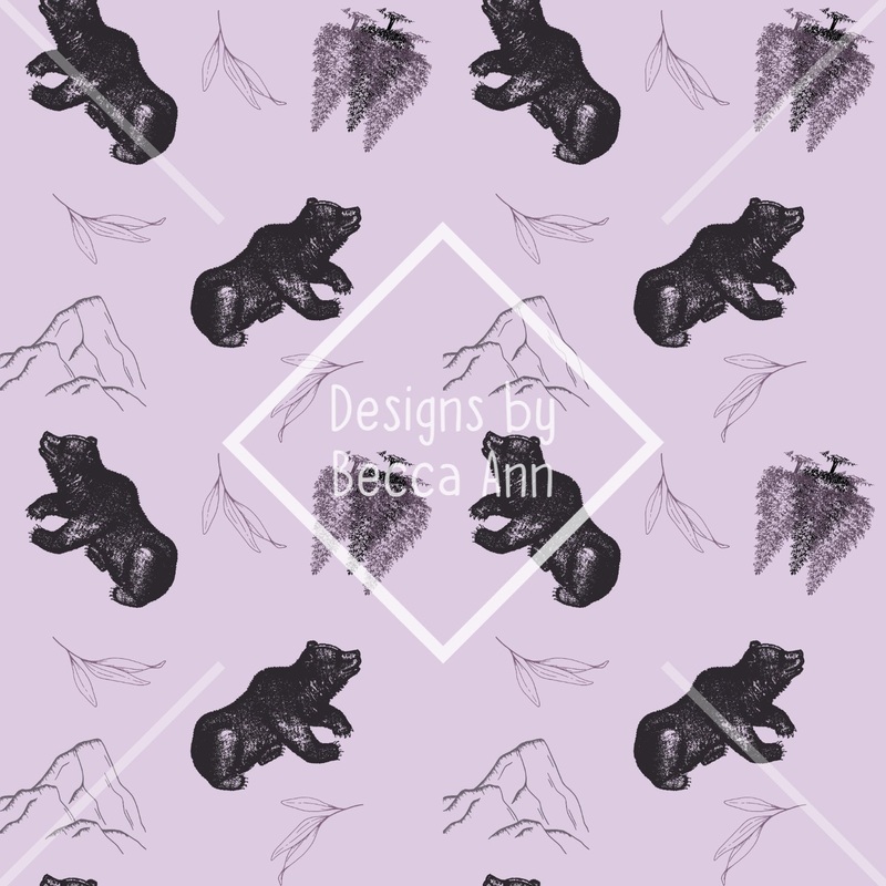 Mountain Bear Seamless File|Green|Pink|Blue