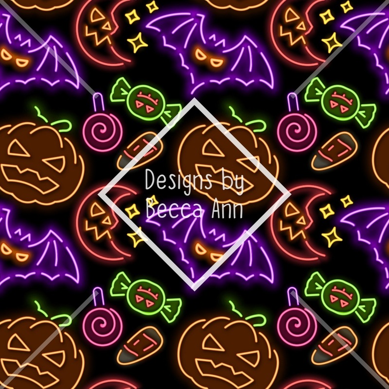 Neon Halloween Seamless File