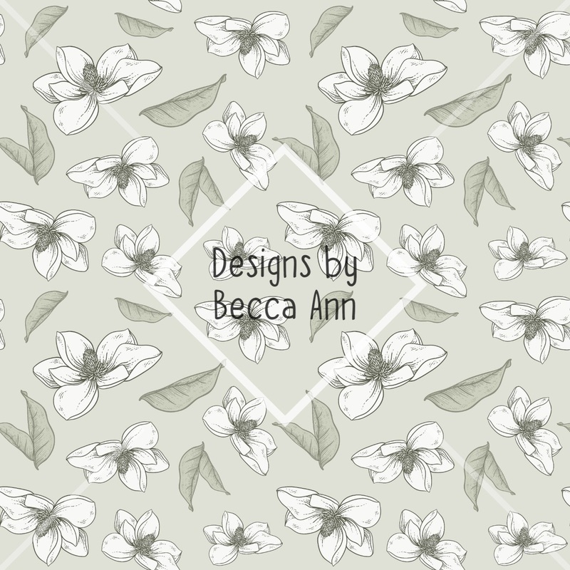 Sweet Magnolias Seamless File|Light Pink and Green|Muted Pink|Green|Yellow|Dark Pink and Green|Entire Set (5 files)