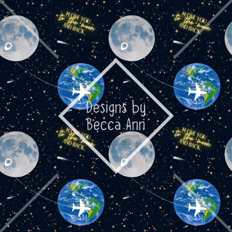 To The Moon Seamless File|Seamless Design|Background (coordinate)|Set (2 files)