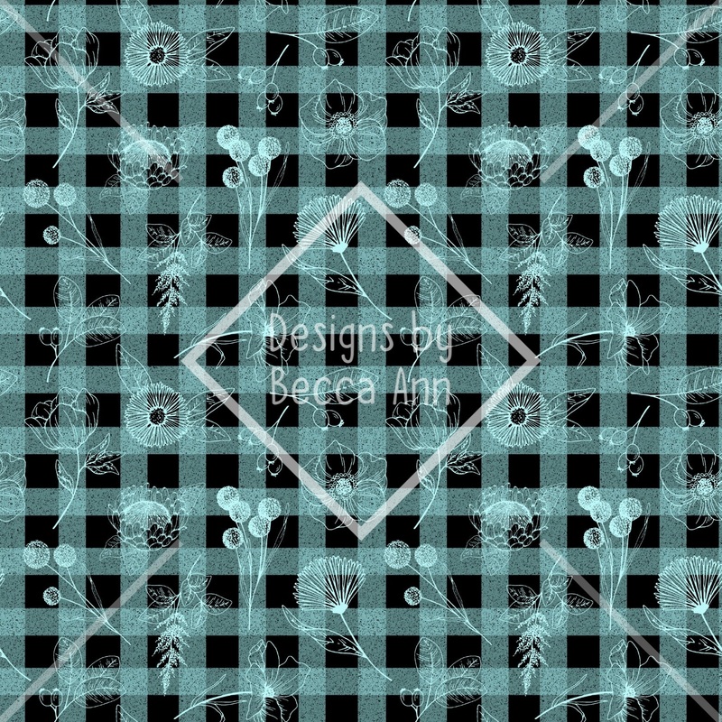 Outline Floral Speckled Plaid Seamless File