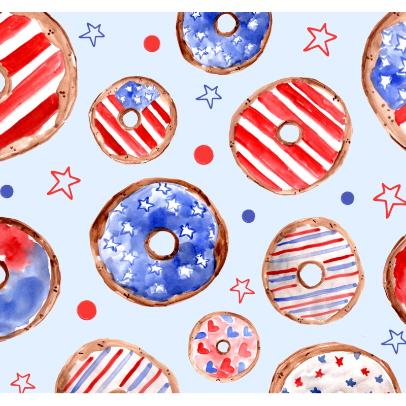 Patriotic Donuts|DBP 230 (standard)|Bullet|Brushed Rib Knit (wide and soft stripes)|Swim|Waffle|Jersey Knit (light and airy)|Holographic (shimmery and shiny)|Medium Athletic (dry fit material)|Stretch Minky (cozy soft)|Thermal|Board Short (non stretch)|Me