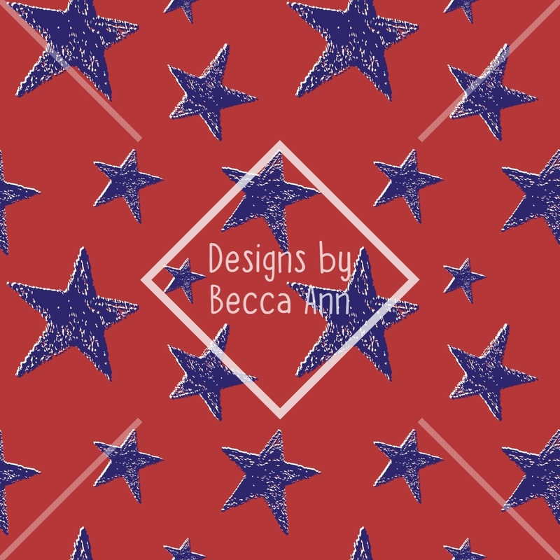 Patriotic Stars Seamless File|Red Background|Blue Background