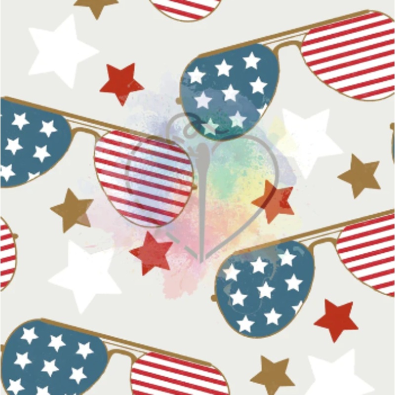 Patriotic Sunglasses|DBP 230 (standard)|Bullet|Brushed Rib Knit (wide and soft stripes)|Swim|Waffle|Jersey Knit (light and airy)|Holographic (shimmery and shiny)|Medium Athletic (dry fit material)|Stretch Minky (cozy soft)|Thermal|Board Short (non stretch
