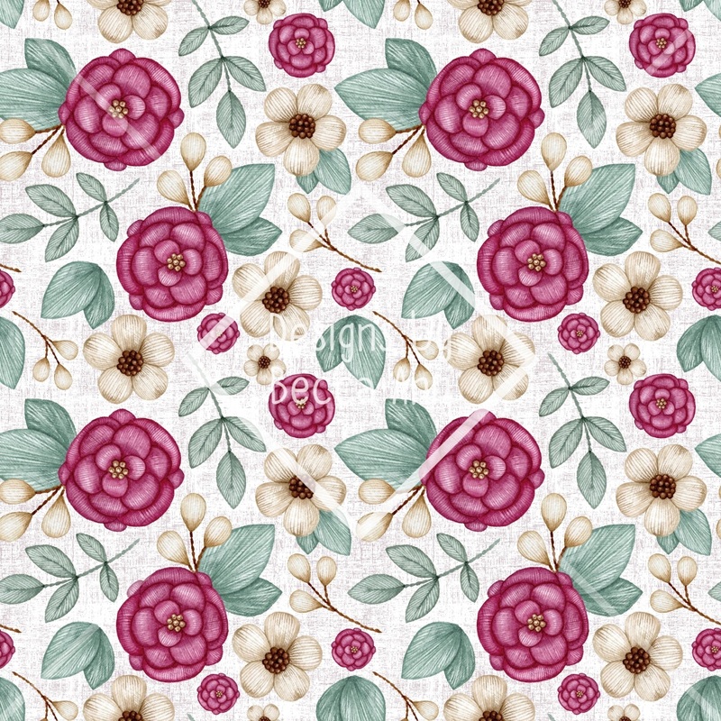 Pink Embroidery Floral Seamless File