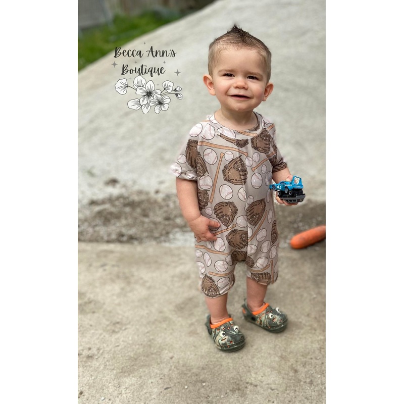 Play Day Romper|NB|0/3M|3/6M|6/9M|9/12M|12/18M|18/24M|2T|3T|4T|5T|Cami|Short Sleeve|Long Sleeve|Bummie (Onesie style)|Shorts or Capri Length (specify in notes)|Pants (hemmed or cuffed – specify in notes)