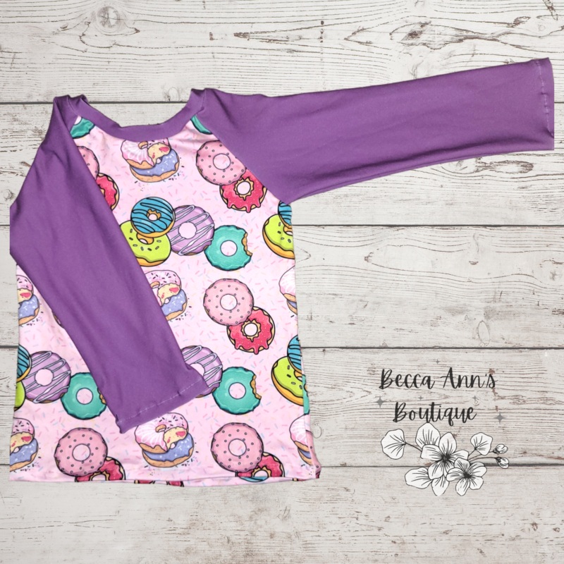 Raglan Shirt|6-9m|9-12m|12-18m|18-24m|2T|3T|4T|5T|6Y|7Y|8Y|10Y|12Y|Short|3/4 Length|Long|Accent Colors|Full print/solid