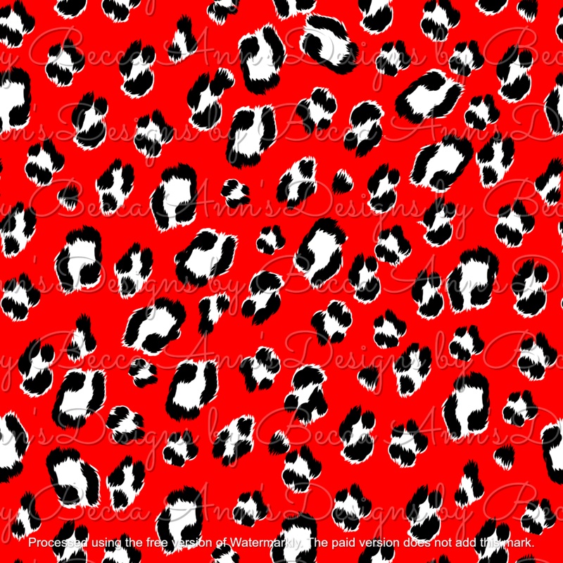Red Black White Leopard Print Seamless File