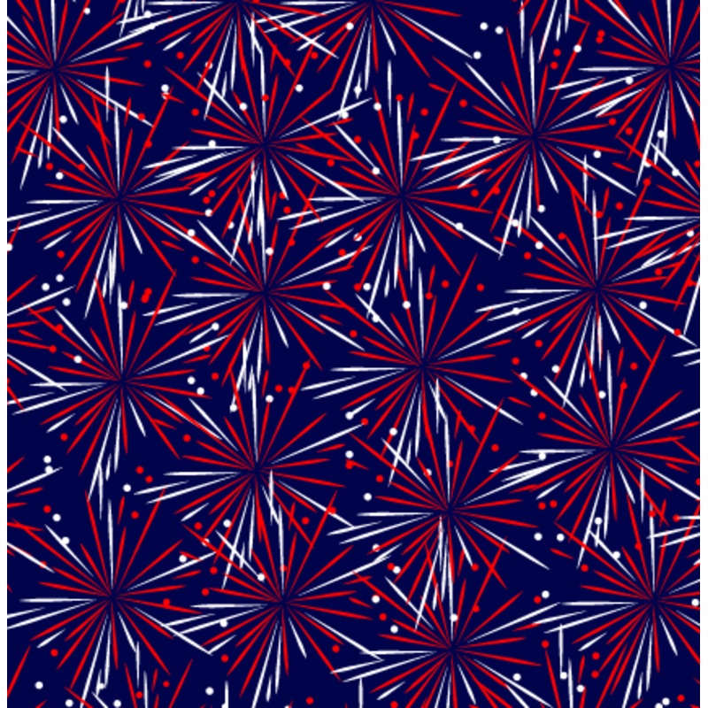 RWB Fireworks on Blue|DBP 230 (standard)|Bullet|Brushed Rib Knit (wide and soft stripes)|Swim|Waffle|Jersey Knit (light and airy)|Holographic (shimmery and shiny)|Medium Athletic (dry fit material)|Stretch Minky (cozy soft)|Thermal|Board Short (non stretc