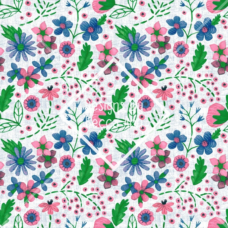Spring Floral Embroidery Seamless File