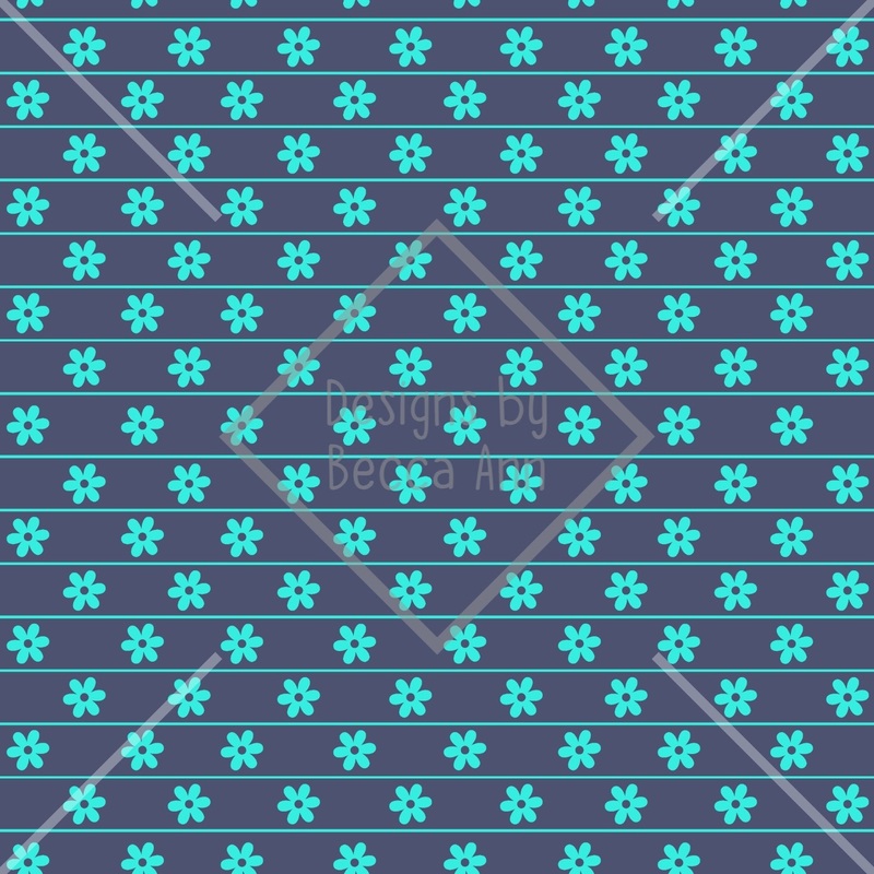 Striped Daisy Seamless File|Neon Teal with Navy Stripes|Pale Yellow with Lavender Stripes|Pale Yellow with Teal Stripes|Pink with Cream Stripes|White with Pink and Blue Stripes