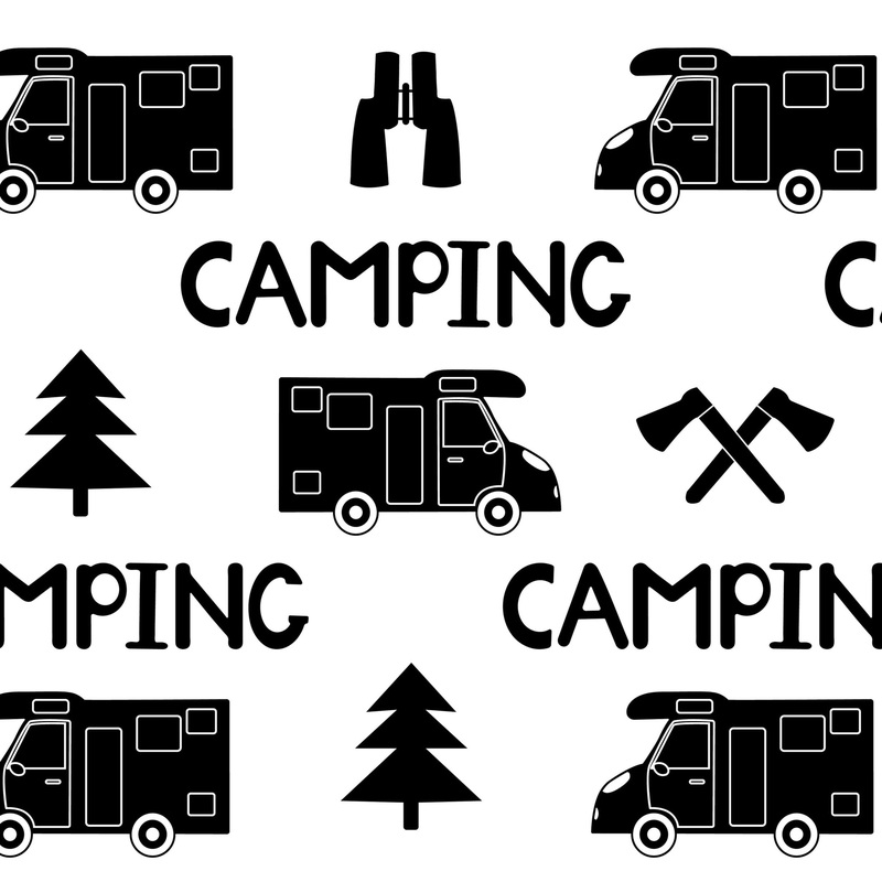 Black and white Camping|DBP 230 (standard)|Bullet|Brushed Rib Knit (wide and soft stripes)|Swim|Waffle|Jersey Knit (light and airy)|Holographic (shimmery and shiny)|Medium Athletic (dry fit material)|Stretch Minky (cozy soft)|Thermal|Board Short (non stre
