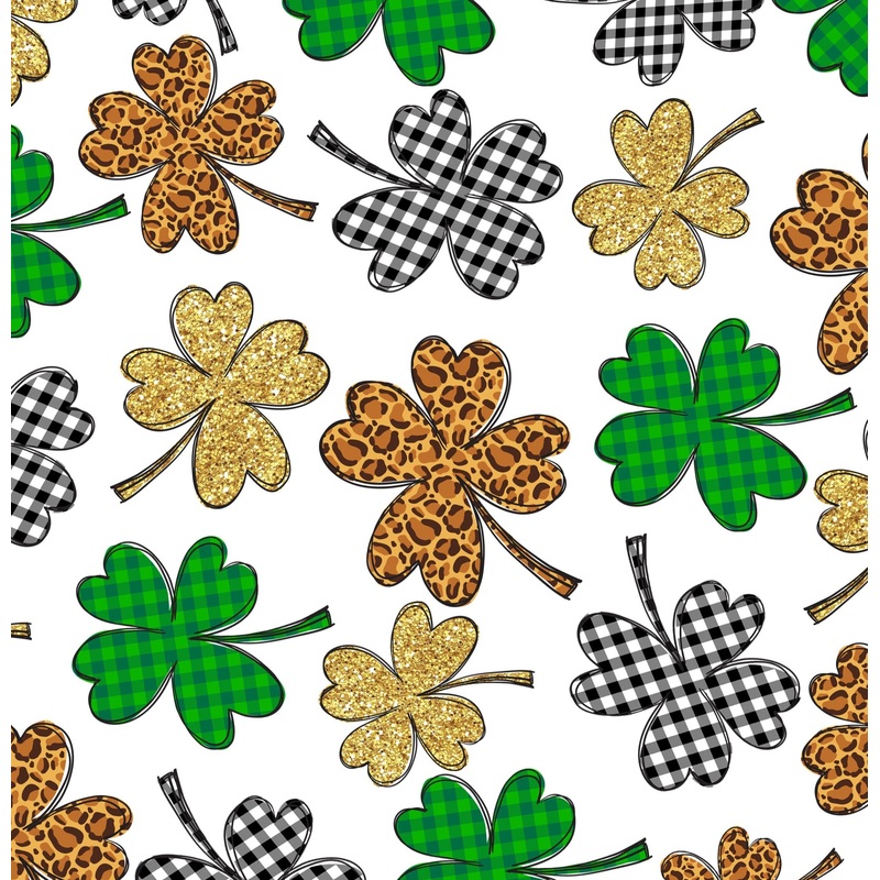 Gold and Plaid Clovers|DBP 230 (standard)|Bullet|Brushed Rib Knit (wide and soft stripes)|Swim|Waffle|Jersey Knit (light and airy)|Holographic (shimmery and shiny)|Medium Athletic (dry fit material)|Stretch Minky (cozy soft)|Thermal|Board Short (non stret