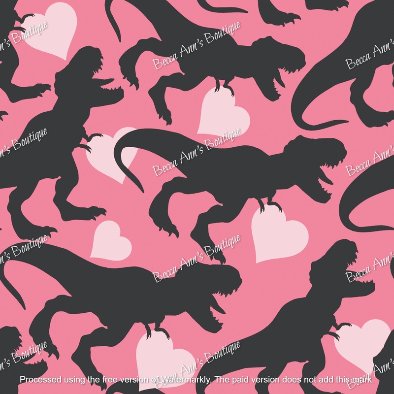 Pink Dinosaur Love|DBP 230 (standard)|Bullet|Brushed Rib Knit (wide and soft stripes)|Swim|Waffle|Jersey Knit (light and airy)|Holographic (shimmery and shiny)|Medium Athletic (dry fit material)|Stretch Minky (cozy soft)|Thermal|Board Short (non stretch)|