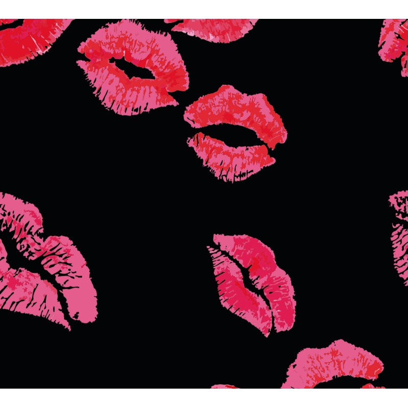 Pink Lips on Black|DBP 230 (standard)|Bullet|Brushed Rib Knit (wide and soft stripes)|Swim|Waffle|Jersey Knit (light and airy)|Holographic (shimmery and shiny)|Medium Athletic (dry fit material)|Stretch Minky (cozy soft)|Thermal|Board Short (non stretch)|