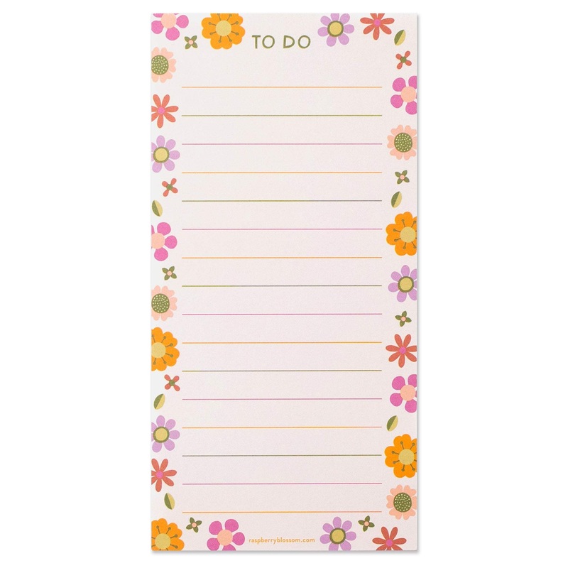 Retro Floral List Pad|Non Magnetised|Magnetised
