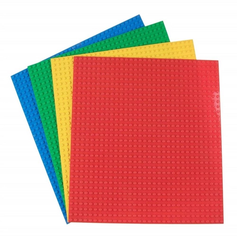 Strictly Briks Stackable Baseplates – 10 x 10 – 4 Pack – Basic Colors