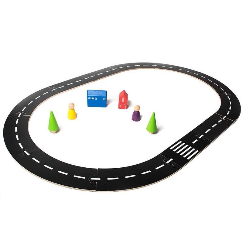 Wooden Road Track Set -Birchwood