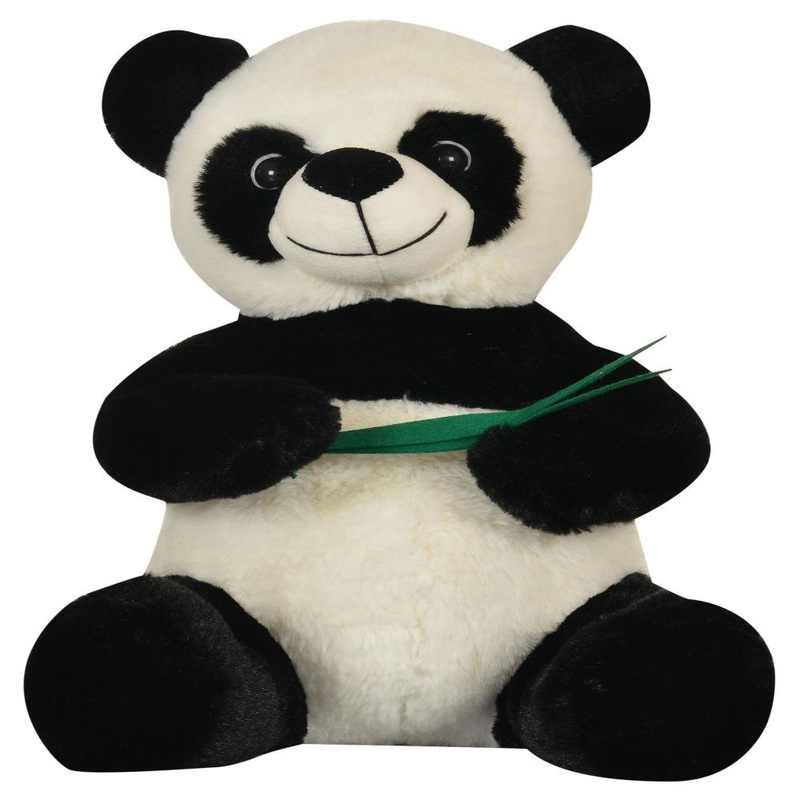Mirada 35cm Sitting Panda Soft Toy – Black & White