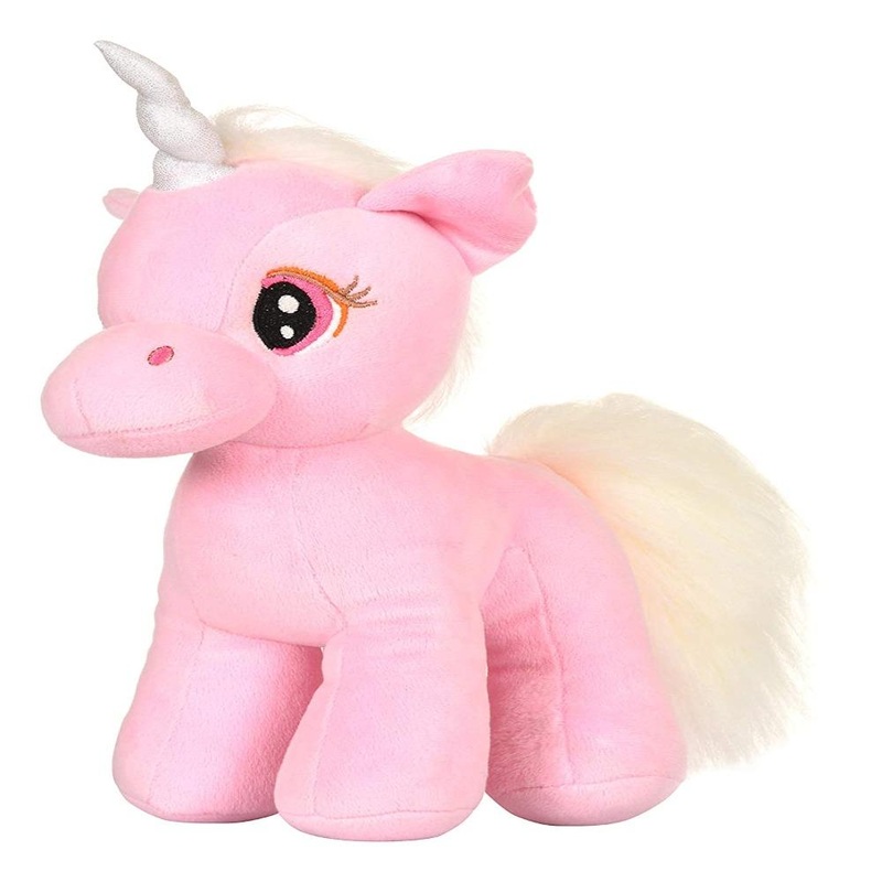 Mirada 23cm Standing Unicorn with Glitter Horn – Pink