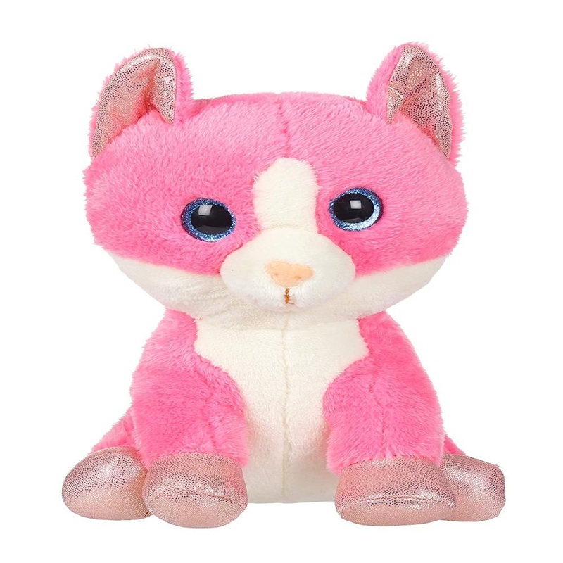 Mirada 25cm Cat with Glitter Eye Soft Toy – Dark Pink