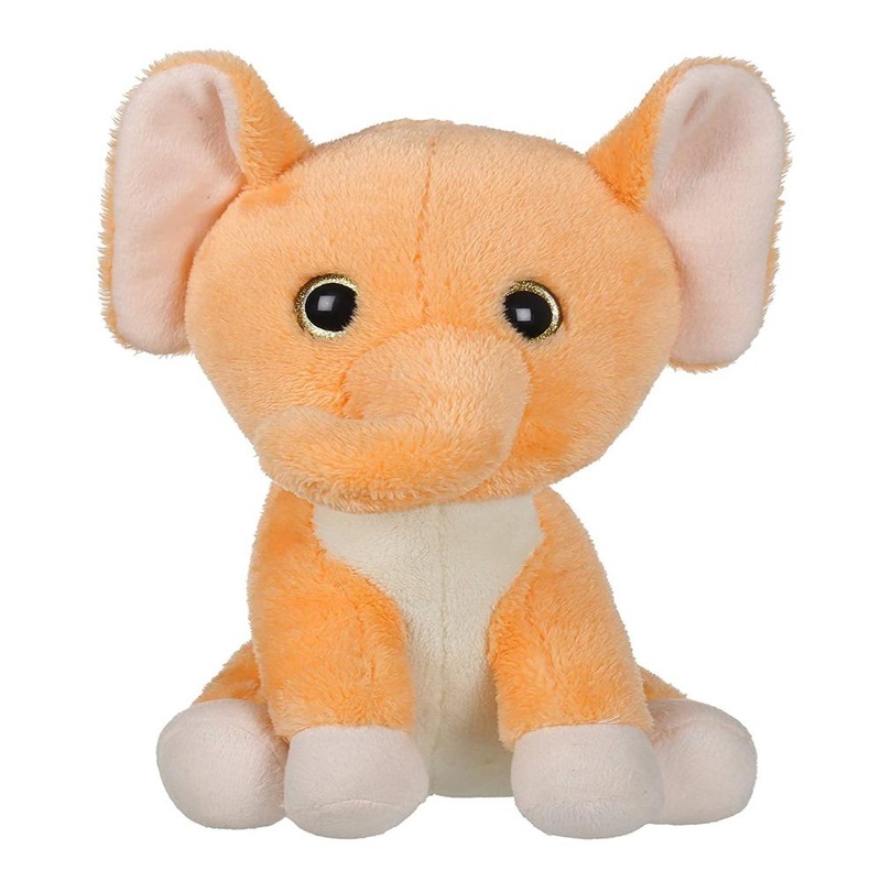 Mirada 25cm Elephant With Glitter Eye Soft Toy – Light Brown