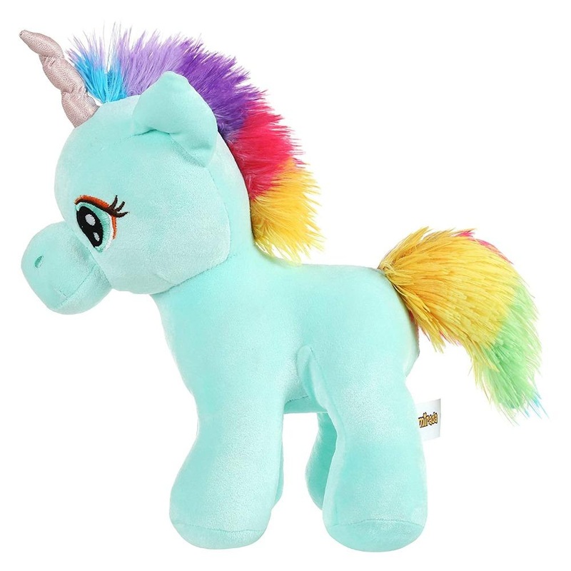 Mirada 29cm Standing Unicorn with Glitter Horn – Cyan