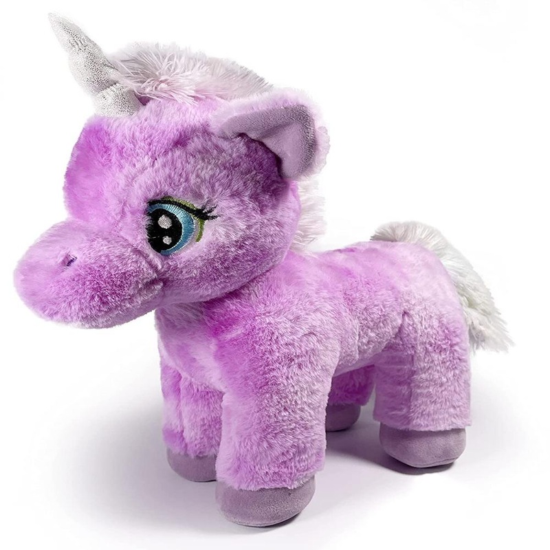 Mirada 32cm Standing Unicorn  with Glitter Horn Soft Toy (Purple)