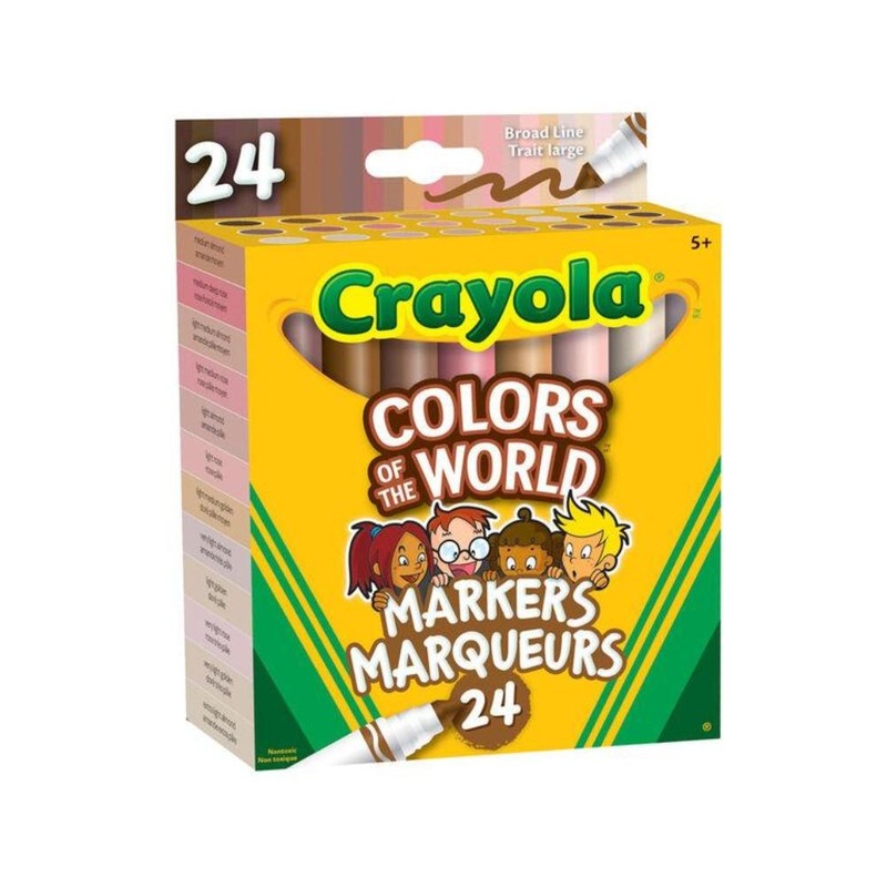 Crayola Colors of the World Skin Tone Broad Line Markers, 24 Count