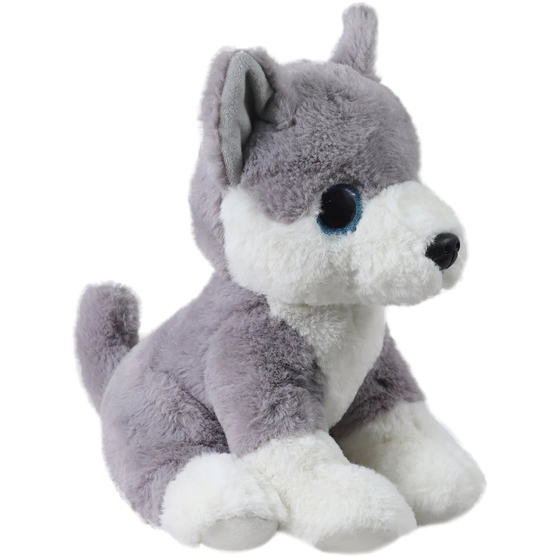 Mirada 25cm Husky Dog with Glitter Eyes-Grey