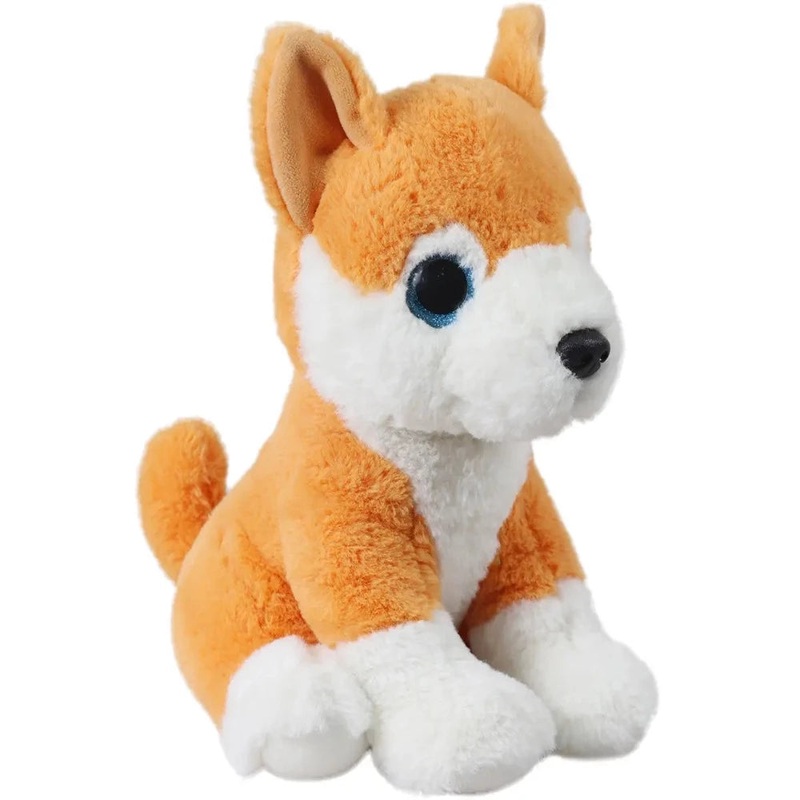 Mirada 25cm Husky Dog with Glitter Eyes-Orange