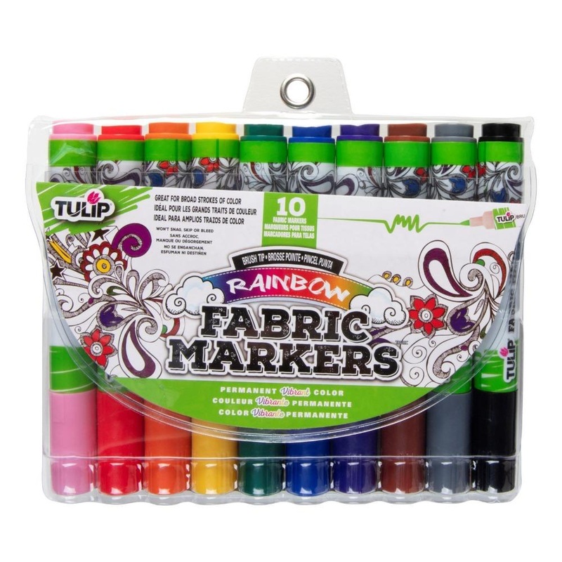 Tulip Brush Tip Rainbow Fabric Markers 10 Pack