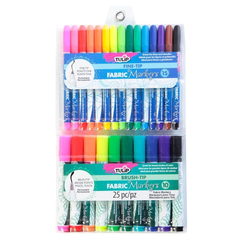 Tulip Fabric Marker Fine-Tip and Brush-Tip 25 Pack