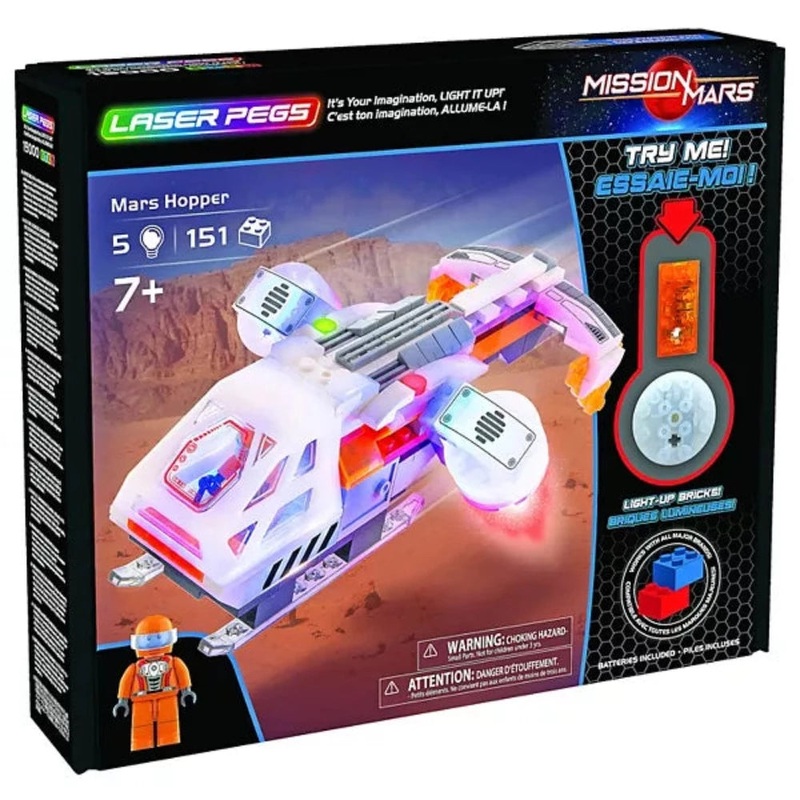Laser Pegs Mars Hopper Light-Up Building Block Playset