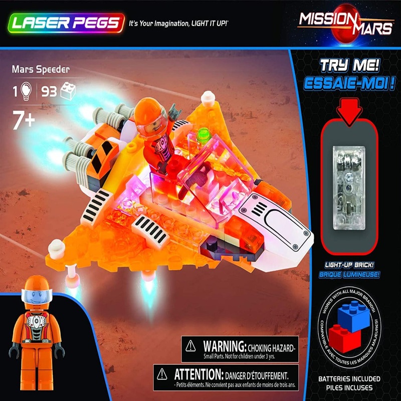Laser Pegs Mars Speeder Light-Up Building Block Playset
