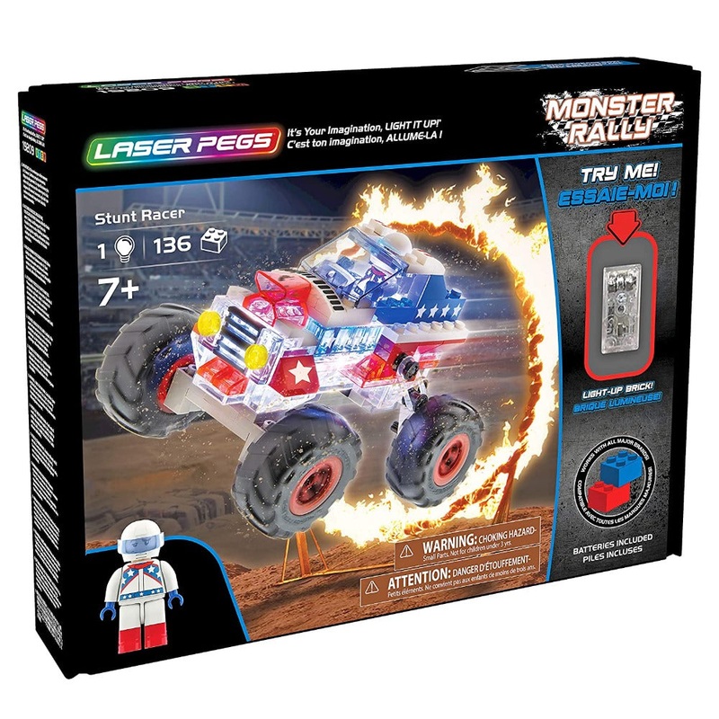 Laser Pegs Stunt Racer Light-Up Building Block Playset