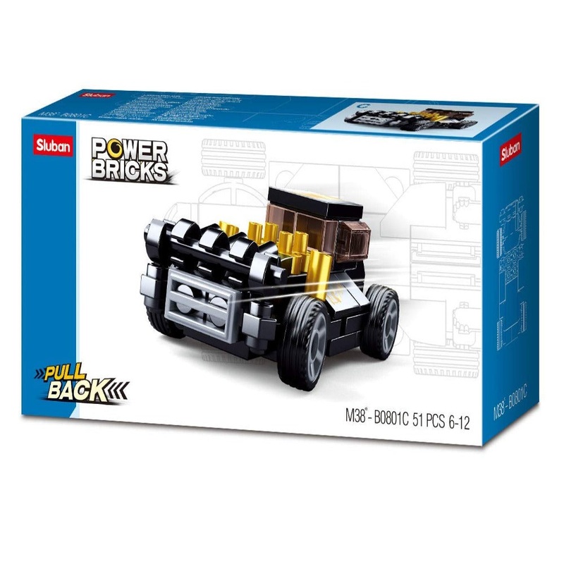 Sluban M38-B0801C Power-bricks Theme Pull Back Car – 51 Piece