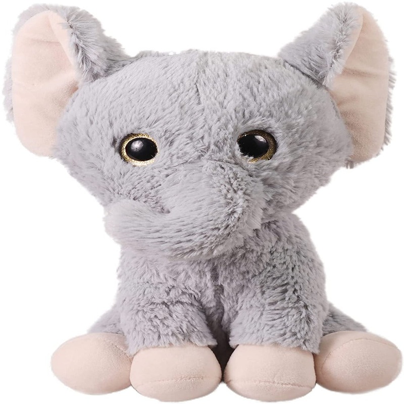 Mirada 25cm Elephant with Glitter Eye – Light Grey