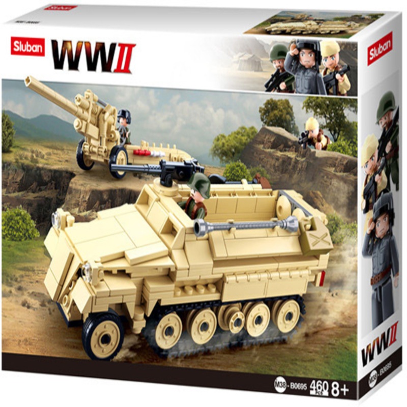 Sluban M38-B0695 WWII WW2 Half Track Armoured Vehicle – 460 Pcs