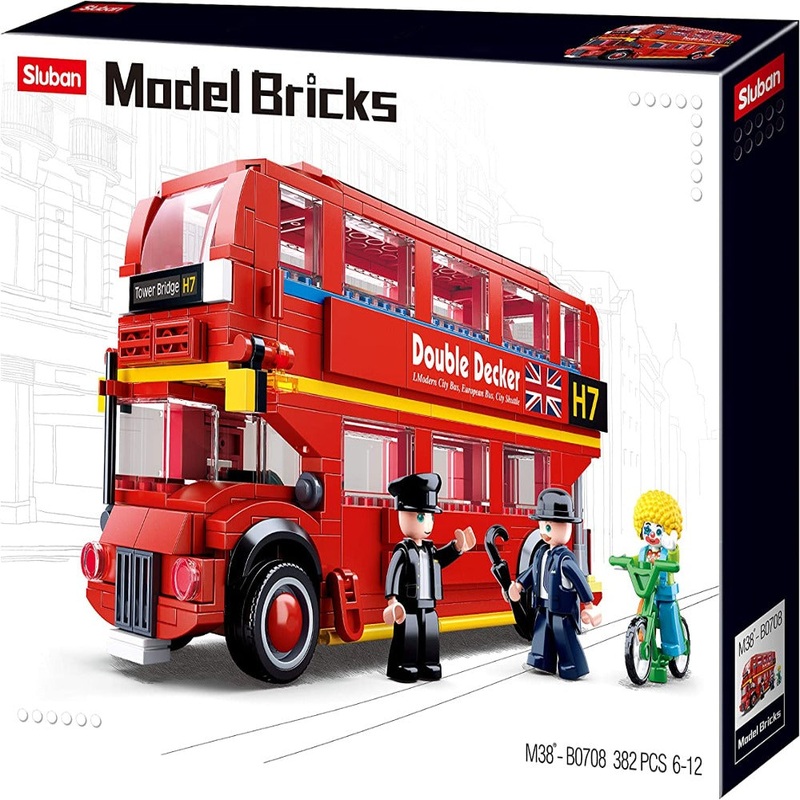 Sluban M38-B0708 Model Bricks  Red London Double Decker Bus – 394 Pieces