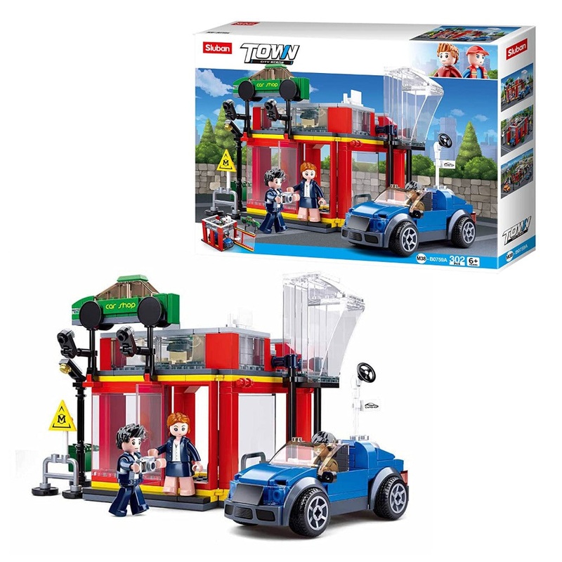 Sluban M38-B0759A Town Automobile Sales Service Shop