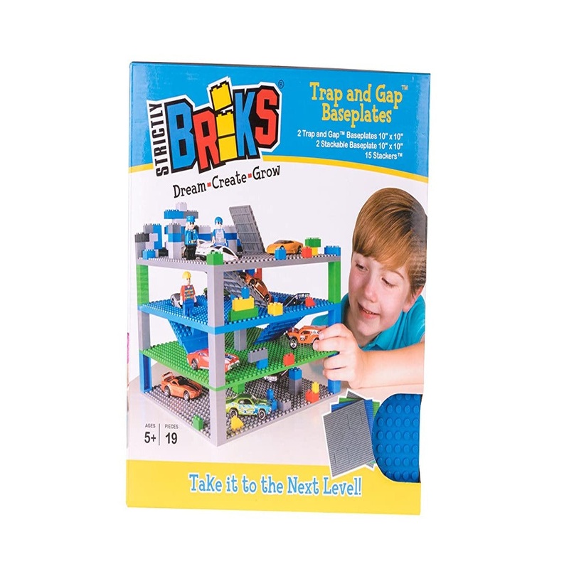 Strictly Briks Classic Trap and Gap 10 x 10 Blue, Green, Grey Baseplate