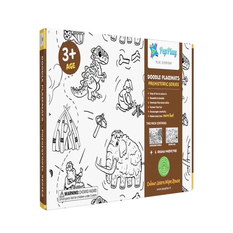 PepPlay Doodle Placemats Set Prehistoric Series