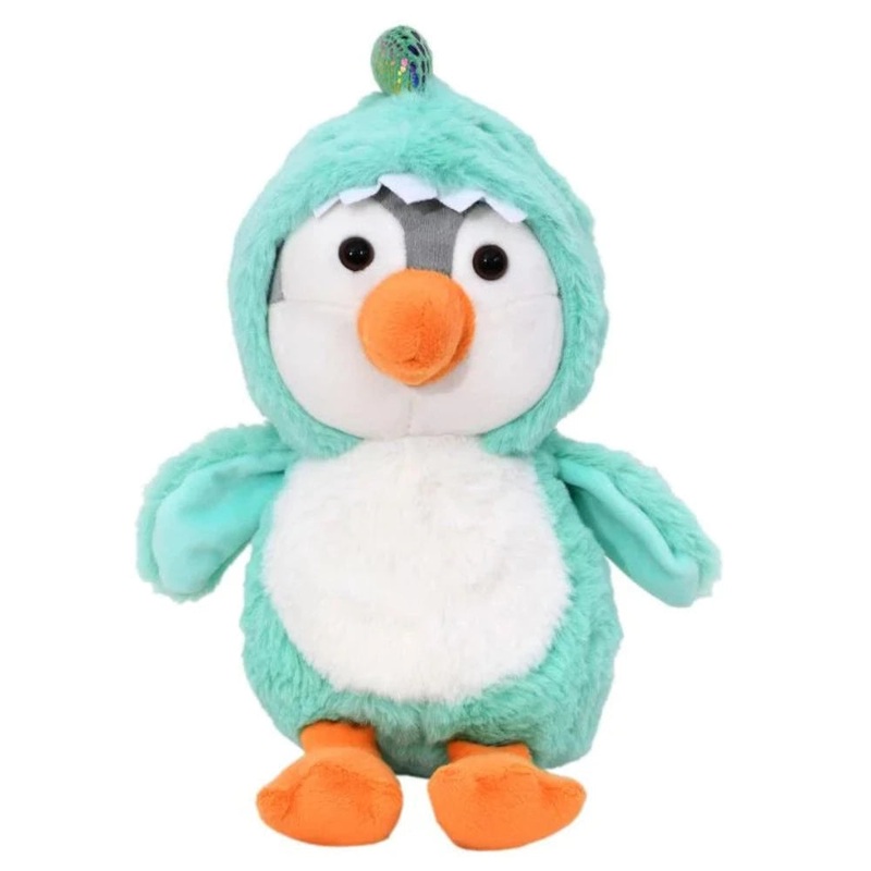 Mirada 23cm Hoodie Penguin – Turquoise Dinosaur